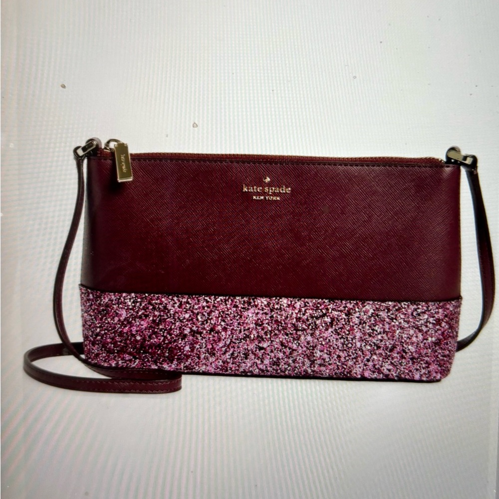 Kate Spade Flash  Burgundy and Pink Crossbody Bag